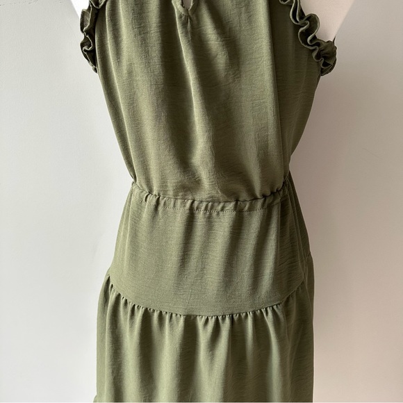 Gibsonlook Green Halter Ruffle Drawstring Waist Dress Size Small - Picture 7 of 11